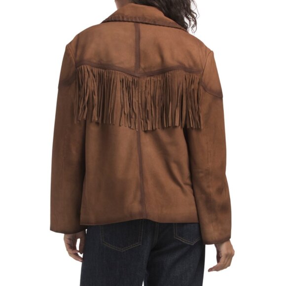 AVEC LES FILLES bourbon Suede Jacket Fringe Blazer - Picture 2 of 2